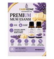 Premium Mum Esansı 5 cc 2'li Set - Beyaz Çikolata, Lavanta - Soya Wax, Parafin, Jel Wax ve Bal Mumu Uyumlu BKFAB2BCLV5