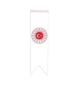 Masa Üstü Kırlangıç Dışişleri Bakanlığı Bayrağı - 8x30cm Çift Taraflı Saten Kumaş