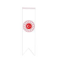 Masa Üstü Kırlangıç Dışişleri Bakanlığı Bayrağı - 8x30cm Çift Taraflı Saten Kumaş
