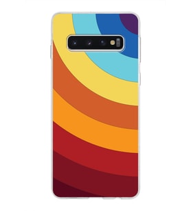 Samsung Galaxy S10 Kapak Renk Cümbüşü Tasarımlı Şeffaf Silikon Kılıf