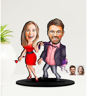 Kişiye Özel Karikatürlü  Sevgililer Günü Hediyesi   MDF Biblo