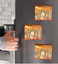 Nemrut Tasarımlı 3'lü Ahşap Magnet