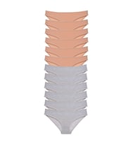 12 adet Süper Eko Set Likralı Kadın Slip Külot Ten Gri
