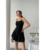 kadın korseli mini drape detaylı elbise NBDF076