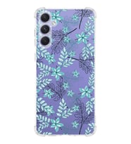 Samsung Galaxy A54 Uyumlu Köşe Korumalı Antişok Kapak Floral Su Yeşili Tasarımlı Şeffaf Kılıf