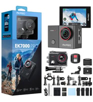 Akaso EK7000 Pro 4K/30 FPS 20MP Wi-Fi Aksiyon Kamera ve Aksesuar Seti, Su Geçirmez Kılıf, App Kontrollü