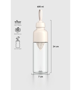 Renga Felix 600 ml Tritan Sıkacaklı Detoks Matara 911029 Bej