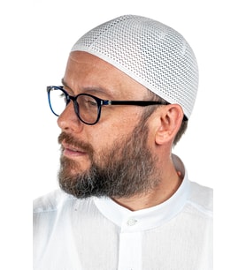 Lüks Çelik Örme Namaz Takkesi Beyaz 1 Adet (Çok Renkli)