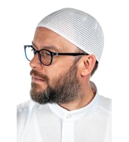 Lüks Çelik Örme Namaz Takkesi Beyaz 1 Adet (Çok Renkli)