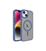 Apple iPhone 13 Uyumlu Kılıf Mat Arka Yüzey Wireless Şarj Özellikli Zore Flet M-safe Kapak (Mavi)
