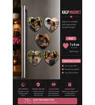 5'li Kalp Fotoğraf Magneti Baba ve Kızına Kişiselleştirilebilir Duygusal Anı Hediyesi
