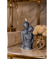Sevgili Çift Mum - Mumelia Candles Doğal Soya, El Yapımı, Dekoratif - Gri