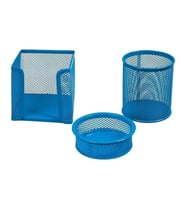 temat masa seti kalemlik ataşlık kağıtlık 3 lü set (Açık Mavi)