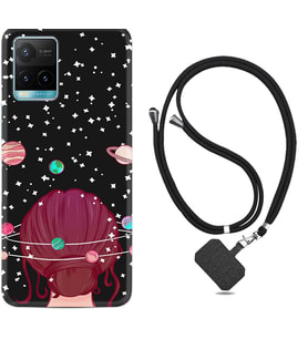 Vivo Y11S Y21S Y20 Y20S Y70 Kılıf Boyun Askılı Silikon Space Woman 1311
