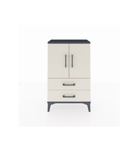Arges Komodin 2 Raflı 2 Çekmeceli 2 Kapaklı 60x30x96 Antrasit-Aytaşı