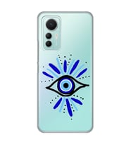Xiaomi Mi 12 Lite Uyumlu Nazar Göz Desenli Şeffaf Telefon Kılıfı