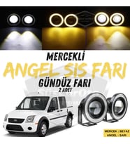 Ford Connect 2002-2013 Uyumlu Mercekli Angel Sis Farı Metal 76 mm Sarı Halkalı Gündüz Farı 2 Adet