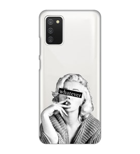 Samsung Galaxy A02S Uyumlu Marilyn Monroe Desenli Şeffaf Telefon Kılıfı