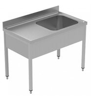 Electrolux Professional Tek Evyeli Tezgah, Evyesi 600x500 Mm, Damlalığı Solda - 1200 Mm, Plus GLG1216SXE