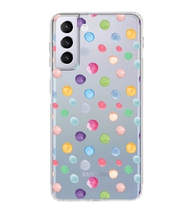 PrintiFy Samsung Galaxy S21 Plus ile Uyumlu 1mm Slim Fit Water Color 6 Baskılı Şeffaf  Kılıf