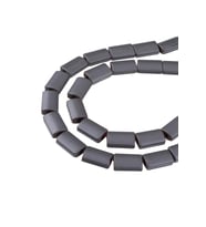 11X7 MM Kanallı Mat Hematit Dizi Doğaltaş - DZ3797 (Gri)