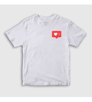 Presmono Unisex Çocuk Beyaz Like Beğenme Kalp Instagram T-Shirt 433707tt (Beyaz)