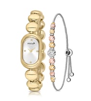Polo Air Oval Kasa Kadın Kol Saati Ve Dorika Bileklik Kombin Gold Renk PL-1596B1