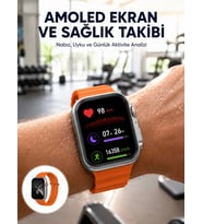 Akıllı Saat Unısex Zarif Görünümlü Titanyum Kasa Amoled Ekran Müzik Dinleme Yeni Nesil