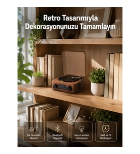 Mey İthalat® Dekoratif Gece Işıklı Bluetooth Hoparlör – Saatli Tasarım Yeni Nesil
