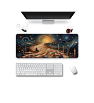 SonicTouch Klavye Mousepad 40x90cm Dikişsiz Pürüzsüz Sıvı Geçirmez Kaymaz Taban Kozmik Mozaik Yol