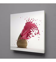 PEMBE SIÇRAYAN BOYA KANVAS TABLO 110x110cm (Karışık)