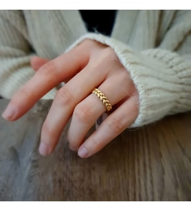 14k Altın Başak Model Yüzük