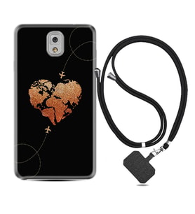 Samsung Note 3 4 5 8 9 20 Ultra 10 Lite Kılıf Boyun Askılı Silikon Plane Heart 1721