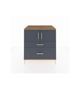 Kronos Şifonyer 2 Raflı 2 Çekmeceli 2 Kapaklı 88x59x96 Çam-Antrasit