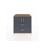 Kronos Şifonyer 2 Raflı 2 Çekmeceli 2 Kapaklı 88x59x96 Çam-Antrasit