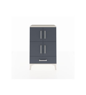 Arges Komodin 4 Raflı Tek Çekmeceli 4 Kapaklı 60x30x96 Aytaşı-Antrasit