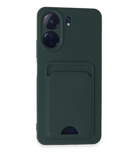 Newface Xiaomi Redmi 13C Kılıf Kelvin Kartvizitli Silikon - Koyu Yeşil
