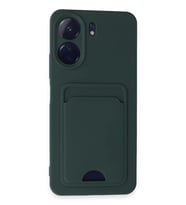 Newface Xiaomi Redmi 13C Kılıf Kelvin Kartvizitli Silikon - Koyu Yeşil