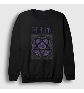 Presmono Unisex Siyah Roses Him Sweatshirt 81178tt