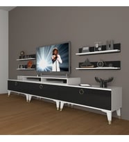 Decoraktiv Ekoflex 270R Mdf Gold Tv Ünitesi Tv Sehpası - Beyaz Siyah (Siyah - Beyaz)