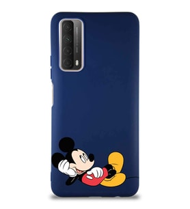 Huawei P Smart 2021 Soft Premier Kapak Mickey Mouse-F Tasarımlı Silikon Kılıf - Lacivert (Şeffaf)
