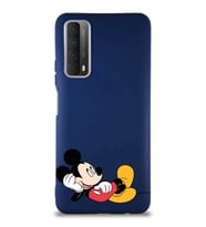 Huawei P Smart 2021 Soft Premier Kapak Mickey Mouse-F Tasarımlı Silikon Kılıf - Lacivert (Şeffaf)
