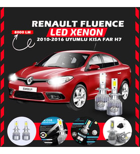 Renault Fluence 2010-2016 Kısa Far Uyumlu Şimşek Etkili Led Xenon Performance Series H7