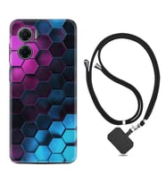 Xiaomi Redmi Note 11E Kılıf Resimli Boyun Askılı İpli Desenli Silikon Series Petek 1825