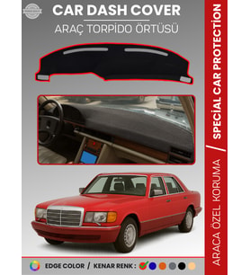 MERCEDES S CLASS W126 (1979-1991) Torpido Örtüsü Premium Kalite Torpido Koruma Özel Kesim UV Koruma