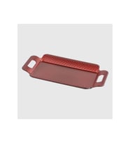 HASIR MODEL AKRİLİK BOYALI PLASTİK ÇAY KAHVE TEPSİSİ BORDO