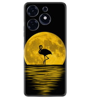 Tecno Spark 10 Pro Kılıf Silikon Desen Özel Seri Ay ve Flamingo 1775