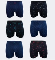 Malabadi Desenli Modal Erkek Uzun Boxer 6 Adet 6M250 (Karışık)