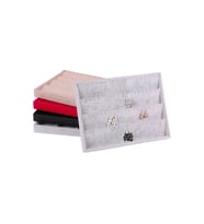 Süet Kumaş Gri Renk 24-34 Küpe Tabla Standı