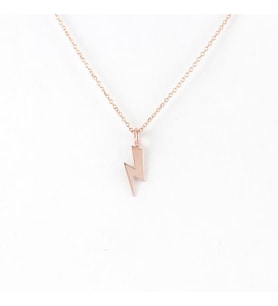 Kişiye Özel Minimal Şimşek Figürlü Kolye 925K Gümüş (Rose)